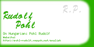 rudolf pohl business card